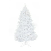 Perfect Holiday 6.5 Ft Prelit Spruce Christmas Tree, crafted with 921 realistic tips and 450 clear LED Bulbs with Metal Stand, White
