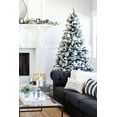 thumbnail image 1 of Perfect Holiday 6 Ft Snow Flocked Christmas Tree, 583 pvc branch tips with Metal Stand, 1 of 5