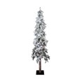 thumbnail image 1 of Perfect Holiday 6 Ft Snow Flocked Pre-lit Natural Alpine Christmas Tree with 482 Tips - Includes Metal Base Dia 32", 1 of 5