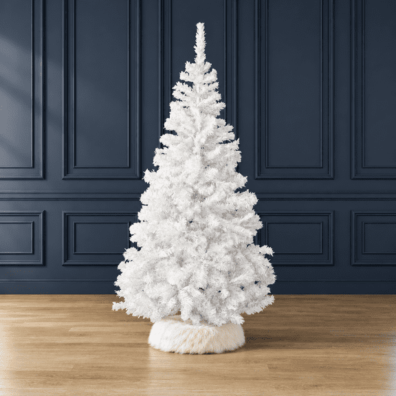 Perfect Holiday 8 ft Crystal Artificial White Christmas Tree, Hinged branches, 1150 pvc tips with Metal stand