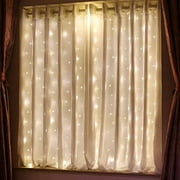 Perfect Holiday 96 LED Fairy Curtain Light - Battery Operated, Warm White for Bedroom, Kids Room, Room Divider