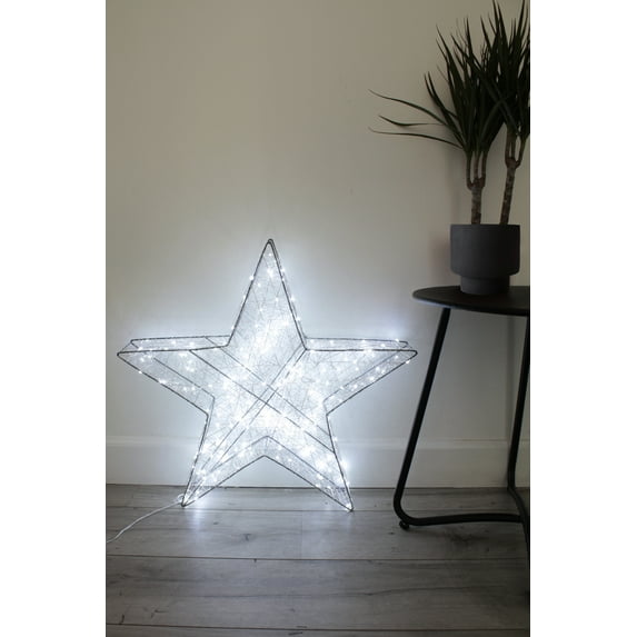 Perfect Holiday Large 180 LED Star Frame Fairy Lights Plug in Wall Art for Home Décor, Christmas, Party