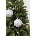 thumbnail image 1 of Perfect Holiday Silver Cross Hatch Ball Christmas Ornaments - Pack of 2, 1 of 4