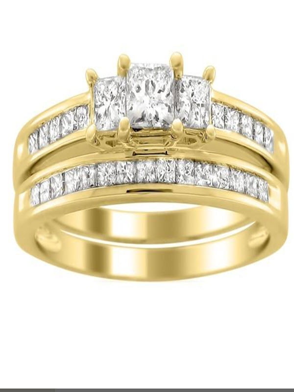 Perfect Inexpensive Diamond Wedding Set Carat Princess Cut