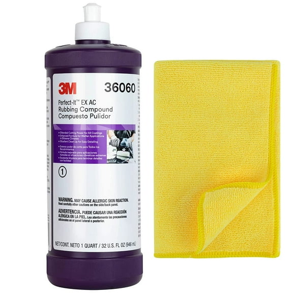 Perfect-It EX AC Rubbing Compound 36060  Buffing Compound for Cars, Rv  Fine Finishing Compound + KangarooBands Microfiber Cloth