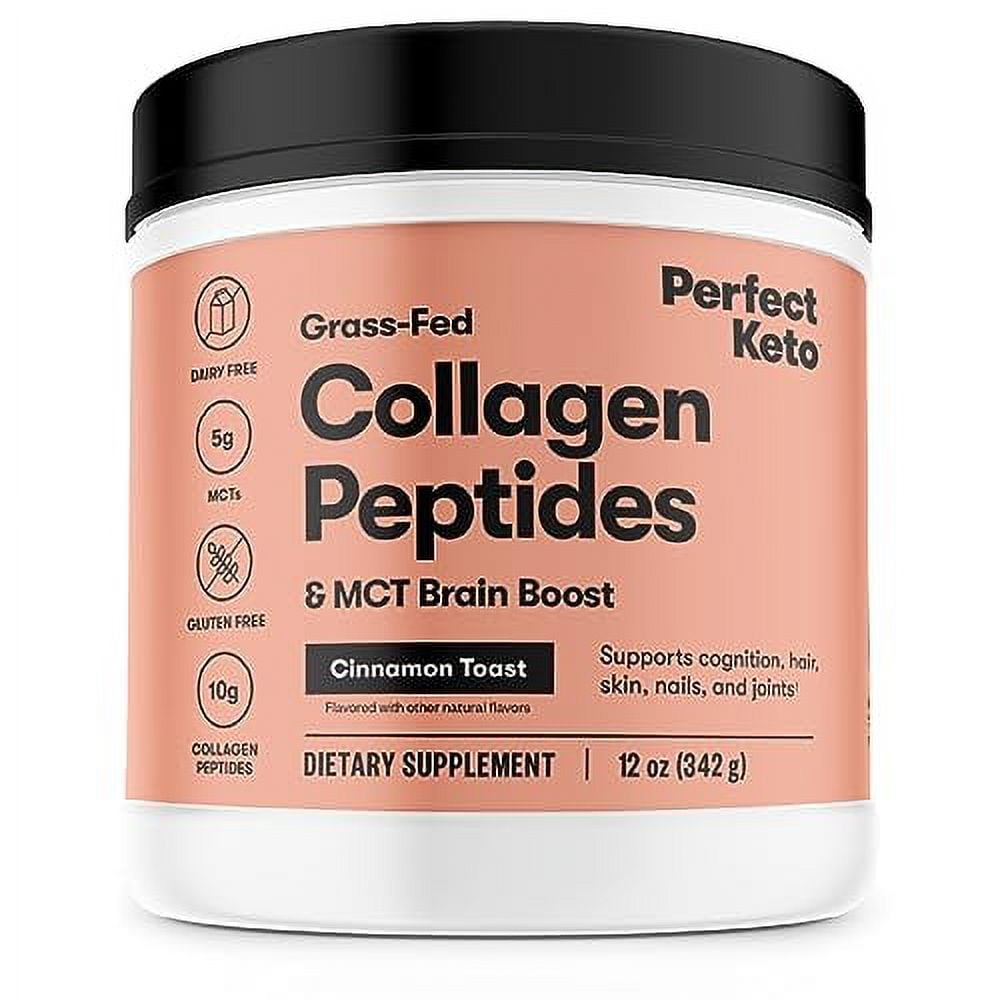 Perfect Keto Collagen Protein Powder with MCT Oil Grassfed, GF, Multi