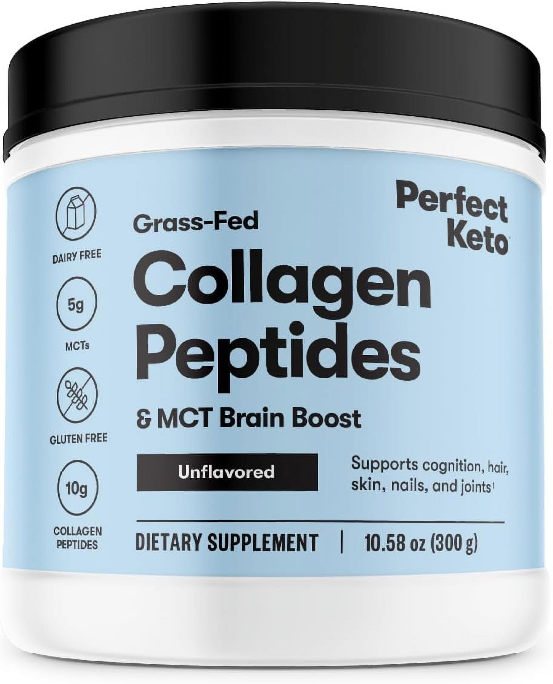 Perfect Keto Collagen Protein Powder with MCT Oil Grassfed, GF, Multi