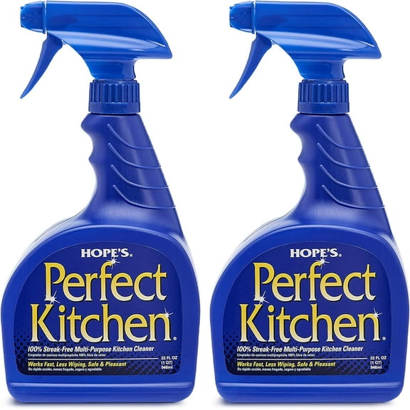 Perfect Kitchen Cleaner Spray - 32 Oz No-Residue All Purpose Cleaning Spray - Multisurface Degreaser for Counters, Stoves, Microwaves, and More - Pet and Home Safe - Pack of 2