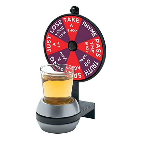 Perfect Life Ideas Shot Spinner Game - Adult Drinking Games for Adults Only - Adult Drinking Game for 2-6 Players - Shot Roulette Drinking Game - Roulette Shot Glass Game with 2 Fun Shot Glasses