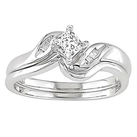 Perfect Man made diamond moissanite Bridal Ring Set 1.15 Carat Sterling Silver with 18k Gold Plating