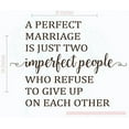 thumbnail image 1 of Perfect Marriage is Two Imperfect People Wall Vinyl Decals Lettering Bedroom Sticker Quote Décor, 31x23, Chocolate Brown, 1 of 4