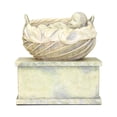 thumbnail image 1 of Perfect Memorials Aged Stone Baby in Basket Cremation Urn, 1 of 9