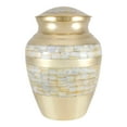 thumbnail image 1 of Perfect Memorials Large Brass Mother Of Pearl Cremation Urn, 1 of 3