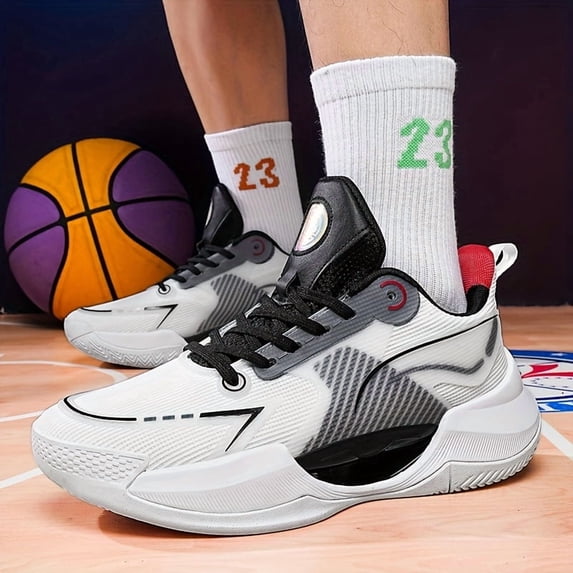Perfect+Men'S High-Top Basketball Sneakers - for Outdoor Sports, Running, Hiking, Casual Wear, Basketball Shoe Breathable Fabric & Synthetic Upper, Non-Slip Rubber Sole, Shock Absorption, All-Seaso-W