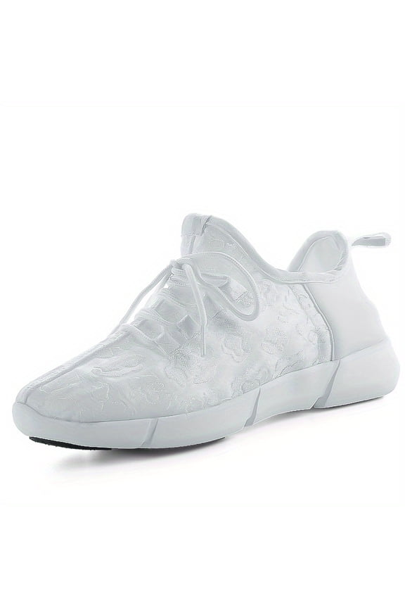 Perfect-Men's LED Light Up Sneakers with - Rechargeable Power, Streetwear & Parties - Summer/Spring/Fall Casual Wear (, Sole) Low-Voltage Glowing Shoes Suitable for Night