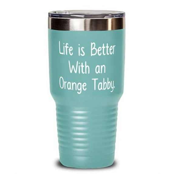 Perfect Orange Tabby Cat 30oz Tumbler, Life is Better With an Orange Tabby, Pres