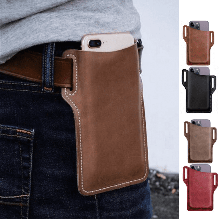 Belt Bag Cell Phone Holder For Waist Men's Leather Waist Bag Phone