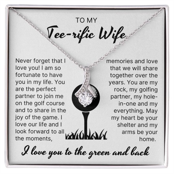 Perfect Partner, Alluring Beauty Necklace For Golfer Wife, Gold Alluring Necklace