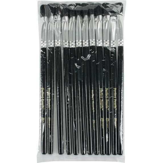 Perfect Pearls Brushes 12/Pkg-Flat Cosmetic