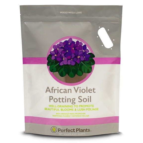 Perfect Plants African Violet Soil 8qt.  - Hand Mixed Organic Plant Mix for Potted Violets