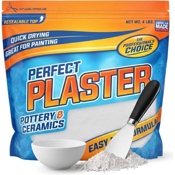 Perfect Plaster for Pottery and Ceramic Slip Casting Molds, Water-Based Powder Material for DIY Mold Making, Clay Reclaim Slabs, Sculptures and Crafts, Fast-Curing - 4 lb Bag