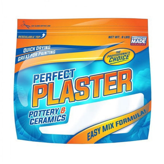 Perfect Plaster for Pottery and Ceramic Slip Casting Molds, Non-Toxic Water-Based Powder Material for DIY Mold Making, Clay Reclaim Slabs, Sculptures and Crafts, Fast-Curing, 8 lb Bag