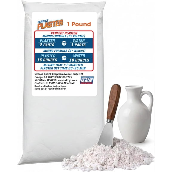Perfect Plaster for Pottery & Ceramic Slip Casting Molds, 1 lb Bag