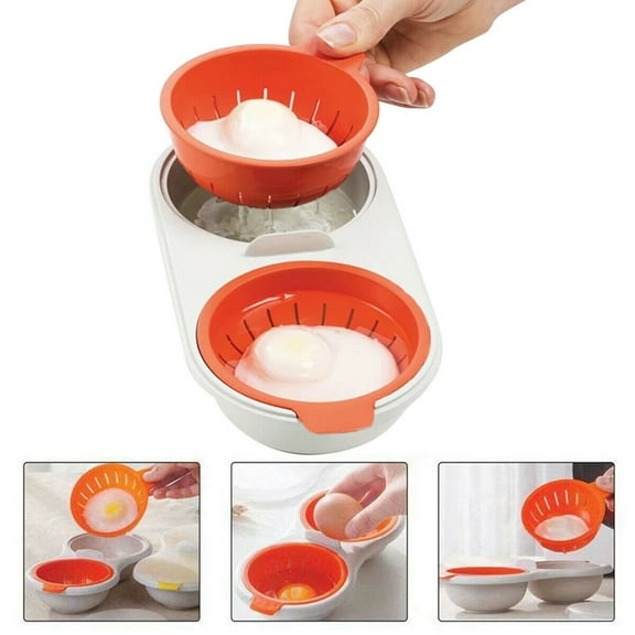 Perfect Poacher Microwavable Double Layer Egg Cooker, Non-Stick Double Layer Design For Versatile Egg Preparation, Easy To Use With Clear Instructions, Safe Food-Grade Materials,