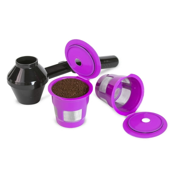 Perfect Pod Cafe Fill Value Pack  Reusable K-Cup Coffee Filter Pod (2 pack) with EZ-Scoop w Built In Funnel. Works with Keurig and Single Serve 1 Stream Coffee Brewers