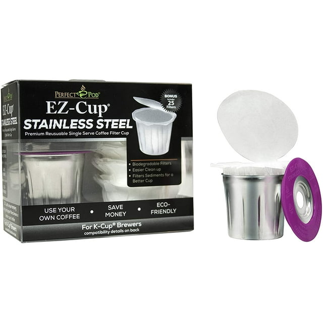 Perfect Pod EZCup 2.0 Starter Pack in Stainless Steel Reusable KCup