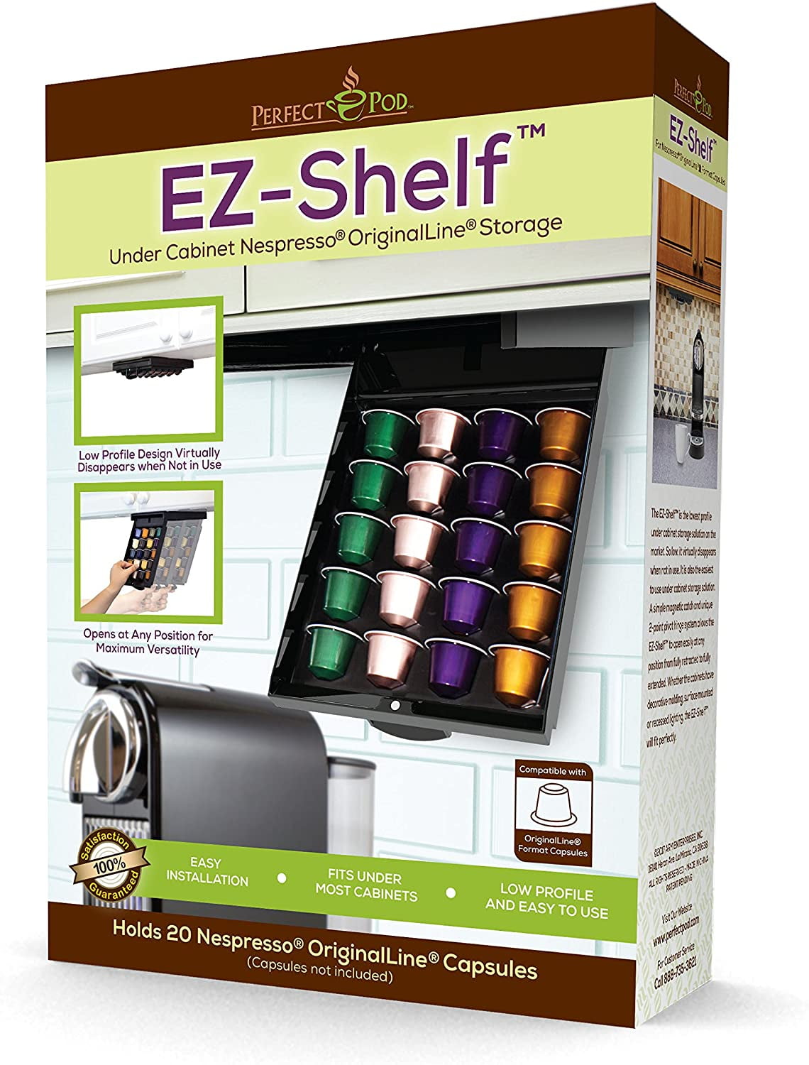 Perfect Pod EZ-Shelf Coffee Pod Holder for Nespresso Original Line