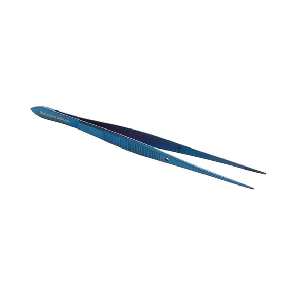 Perfect Point Titanium Blue Stainless Steel Fine Point Tweezers - 6 1/4" x 3/4" x 1/2" - 1 count box