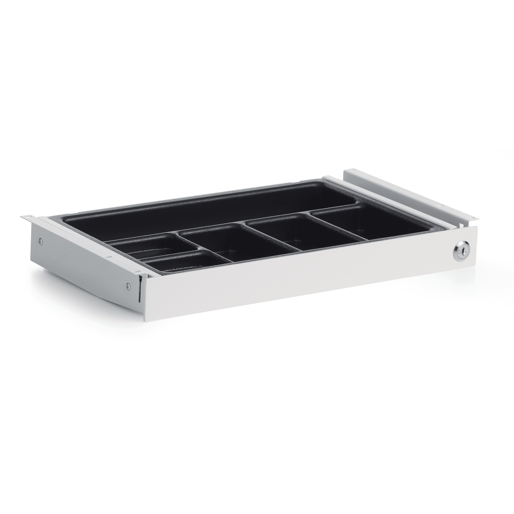 PERFECT POSTURE max under desk storage drawer with lock, large 16.2" x 9.3" (White)