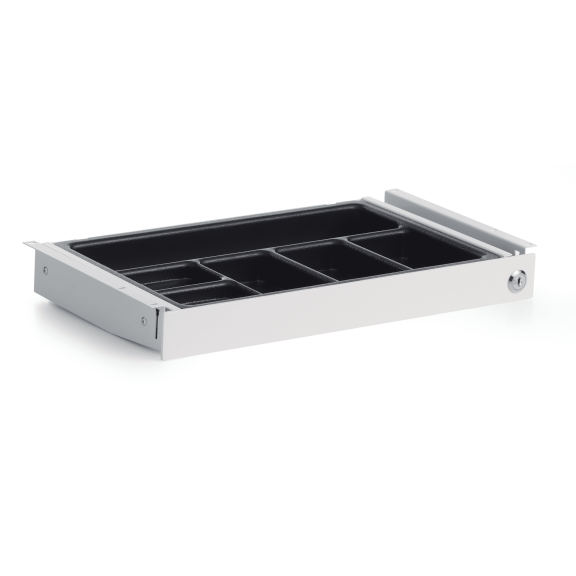 PERFECT POSTURE max under desk storage drawer with lock, large 16.2" x 9.3" (White)