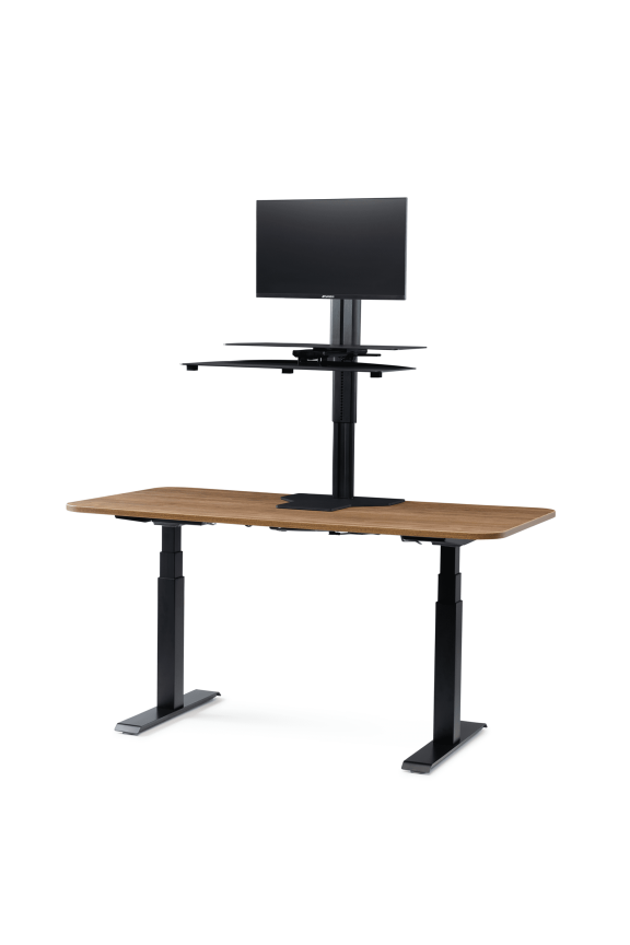 Perfect Posture Sit2Stand Plus Standing Desk Converter with Dual Monitor Mount - 18 Height Adjustable Sit-Stand Workstation - Black (Plus Model)