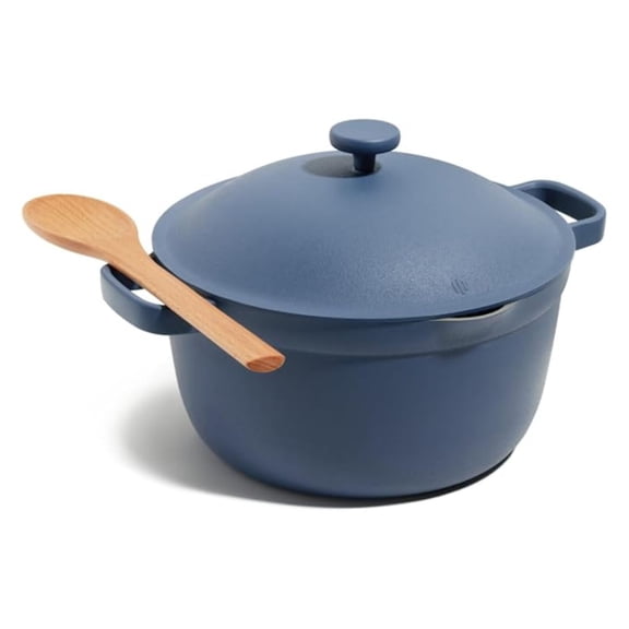 Perfect Pot - 5.5 Qt. Nonstick Ceramic Sauce Pan with Lid | Versatile Cookware for and Oven | , Bake, Braise, Roast | and -Free | Toxin-Free, Easy to Clean | Blue Salt