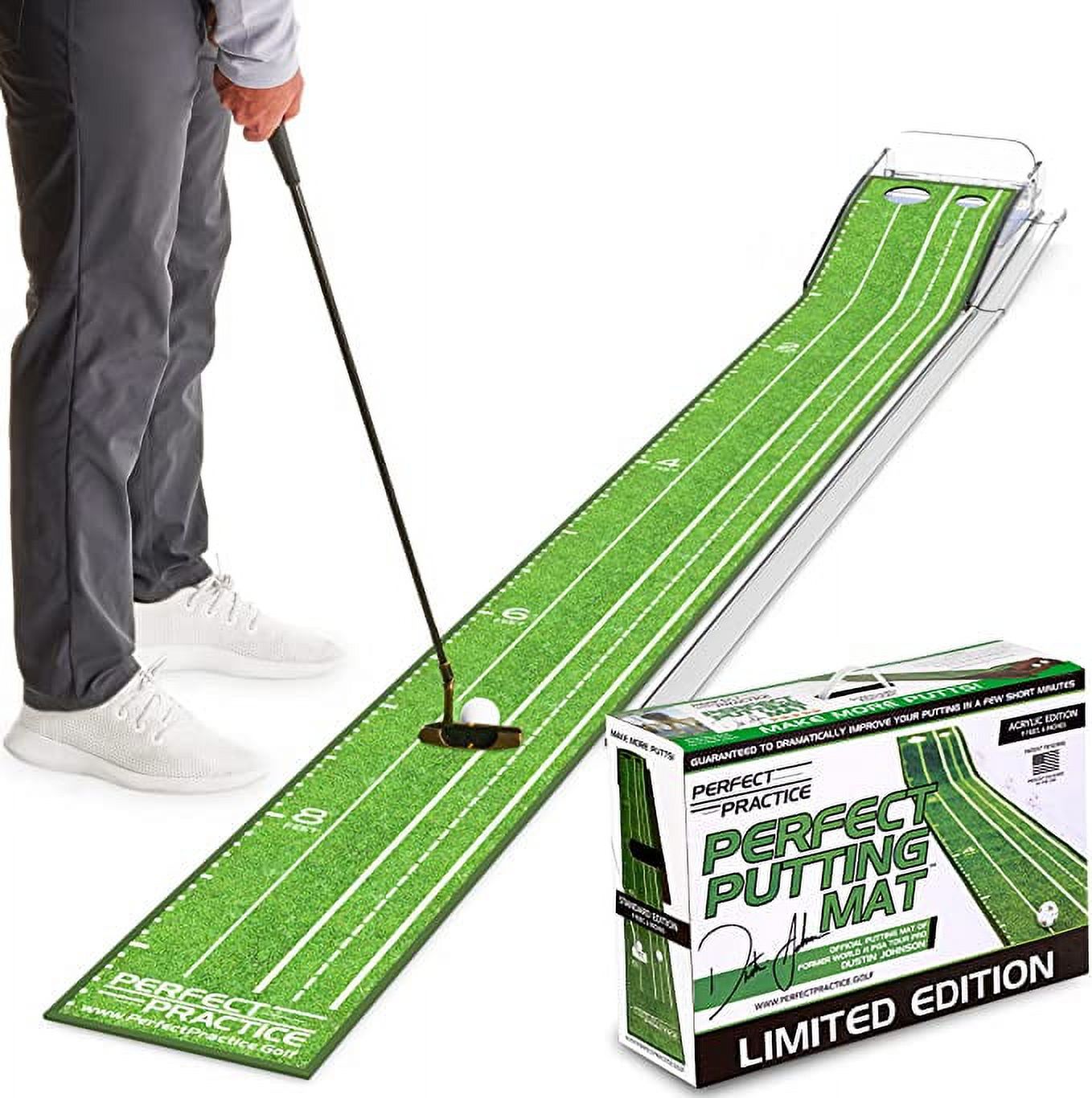 Perfect Practice Golf Putting Mat Acrylic Edition, 9.6', Crystal Velvet Trueroll Technology - image 1 of 11