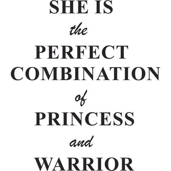 Perfect Princess Warrior Quote Quotes Customized Wall Decal - Custom Vinyl Wall Art - Personalized Name - Baby Girls Boys Kids Bedroom Wall Decal Room Decor Wall Stickers Decoration Size (40x35 inch)