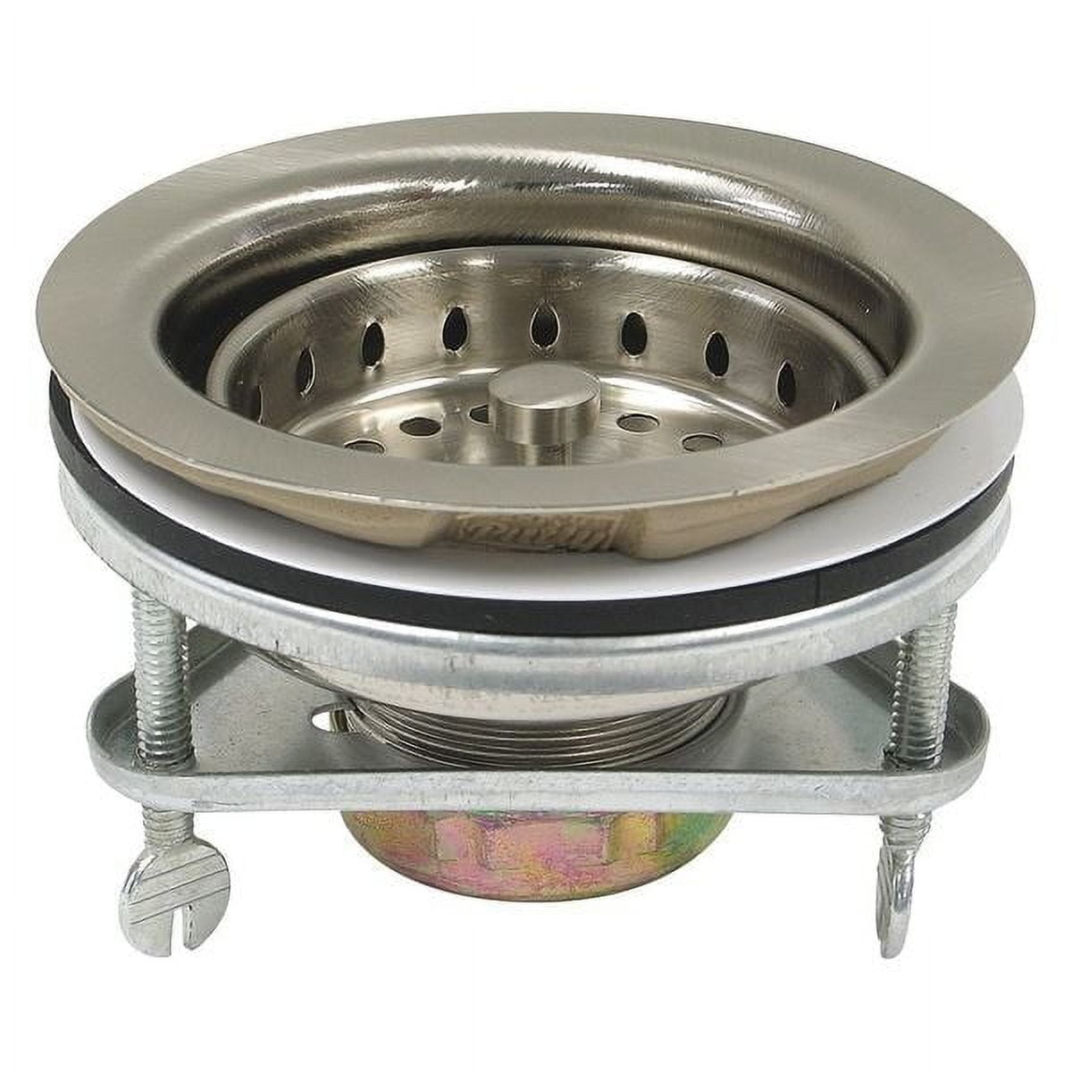 Satin Brushed Nickel Round Kitchen Sink Drain