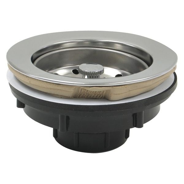 Chrome Round Plastic and Stainless Steel Kitchen Sink Drain