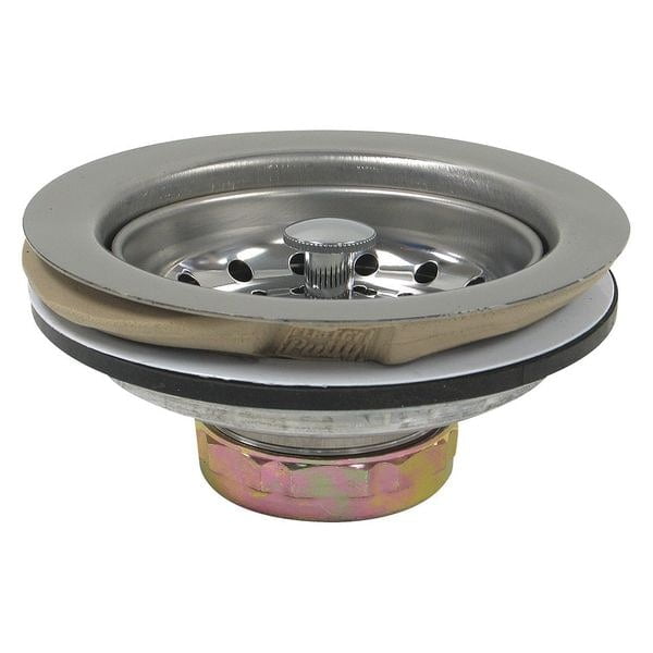 Chrome Stainless Steel Kitchen Sink Basket Strainer, 4-1/2 inch
