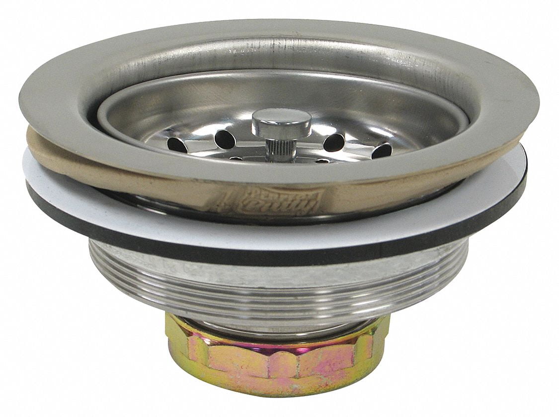 Perfect Putty Sink Drain,4 1/2 in Dia,SS 593110