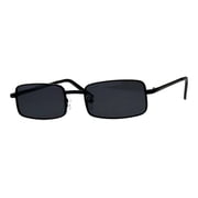 Perfect Rectangular Sunglasses Unisex Fashion Metal Frame UV400 Black