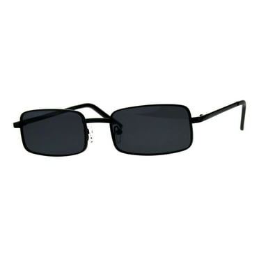 Perfect Rectangular Sunglasses Unisex Fashion Metal Frame UV400 Black