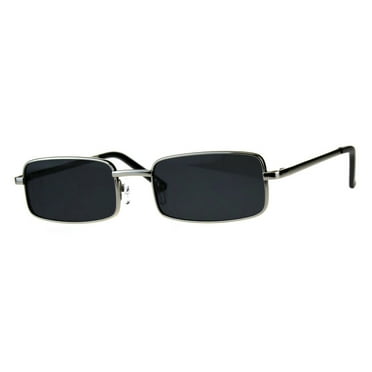 Perfect Rectangular Sunglasses Unisex Fashion Metal Frame UV400 Silver