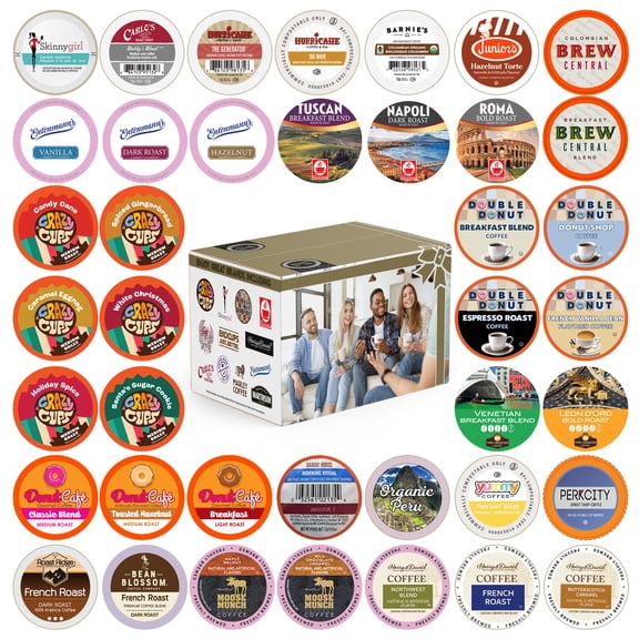 Perfect Samplers Coffee Pods Variety Pack, 40 Count for Keurig K Cups Makers