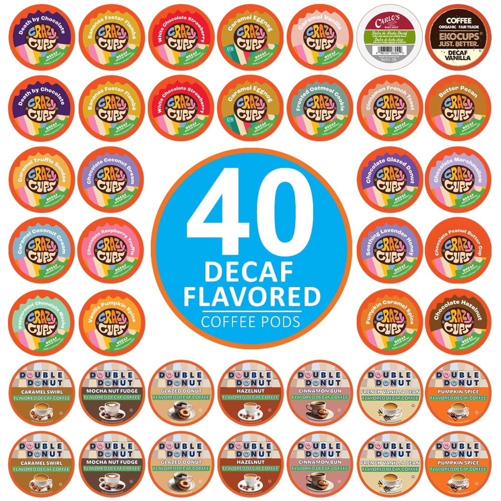 Perfect Samplers DECAF Flavored Coffee Pods Sampler, 40 count