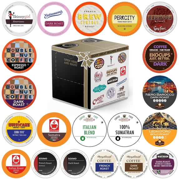 Perfect Samplers Dark Roast and Bold Flavors Coffee Pod Variety Pack, 20 Count for Keurig K Cup Machines
