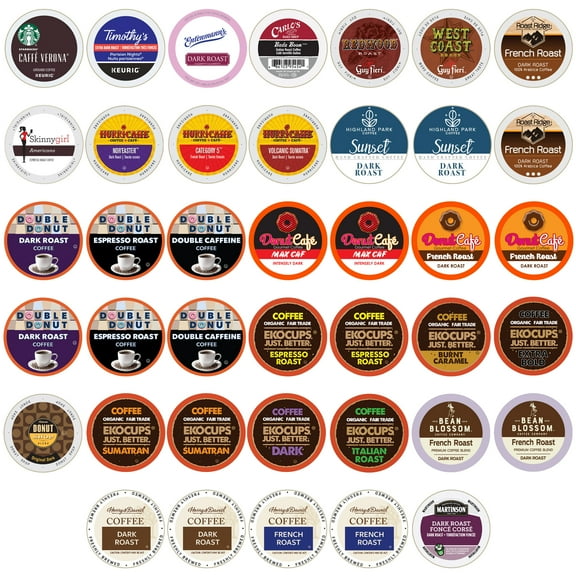 Perfect Samplers Dark Roast and Bold Flavors Coffee Pod Variety Pack, 40 Count