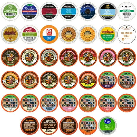 Perfect Samplers Decaf Coffee Single Serve Cups Variety Pack Sampler, 40 Ct